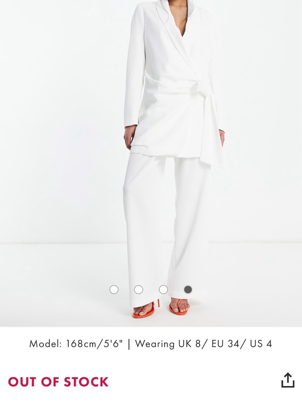 River Island White Shawl Collar Wrap Blazer